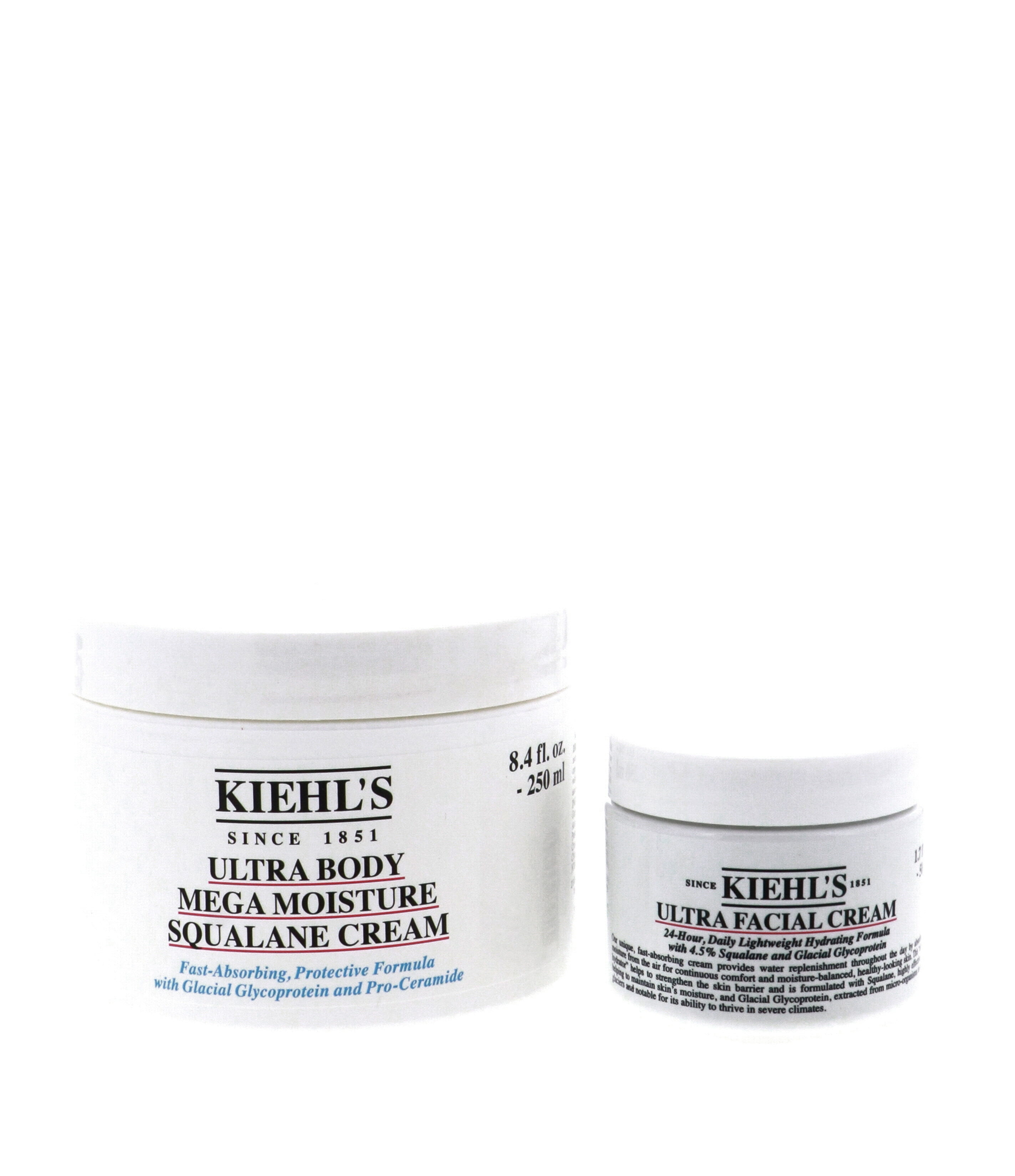 Kiehl's Double Dose of Hydration Skincare Set (Ultra Facial Cream 1.7 oz, Ultra Body Mega Moisture 8.4 oz)