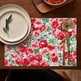thumbnail image 5 of Pioneer Flower Floral Print Pattern Summer Placemats Table Placemats Set Of 4-Linen Kitchen Washable Placemats Table Mats 12x18 Inch Non-Slip Heat Resistant, 5 of 6