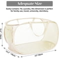 thumbnail image 3 of HEETLY 76L Collapsible Laundry Basket, Pop Up Mesh Laundry Hamper with Handles, Reinforced Steel Ring & Upgraded Durable Material, Foldable Laundry Basket for Dorm Travel Bathroom, 3 of 6