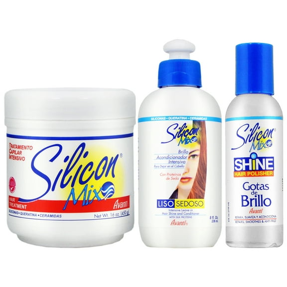Silicon Mix Intensive Treatment 16oz   Leave in 8oz   Polisher Gotas de Brillo 4oz
