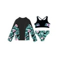 thumbnail image 4 of TiaoBug Kids Girl 3 Piece Rash Guard Swimsuits Set Floral Long Sleeve Shirt Cami Crop Top and Brief Beach Swimwear Zipper Lily 8, 4 of 7