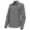 thumbnail image 2 of Women's Antigua Black Utah Utes Porter Woven Tri-Blend Long Sleeve Button-Up Shirt, 2 of 3