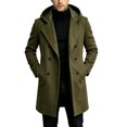 thumbnail image 4 of Trikvn Men Peacoat Wool Winter Trendy Tweed Long Hooded Double Breasted Overcoat Warm Vintage Outerwear with Pockets Thermal, 4 of 8