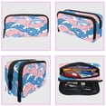 thumbnail image 3 of MUOOUM Pencil Case, Blue Dolphin Wave Pattern Large Capacity Pencil Pouch Stationery Pen Bag, 3 of 7