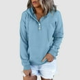 thumbnail image 4 of Shirts for Women Trendy Fall Winter Comfy Hooded Long-sleeved Kimono Drop Shoulder Hoody Solid Color Leisure Cotton Hoodies Sweatshirts(Light Blue,XXL), 4 of 5