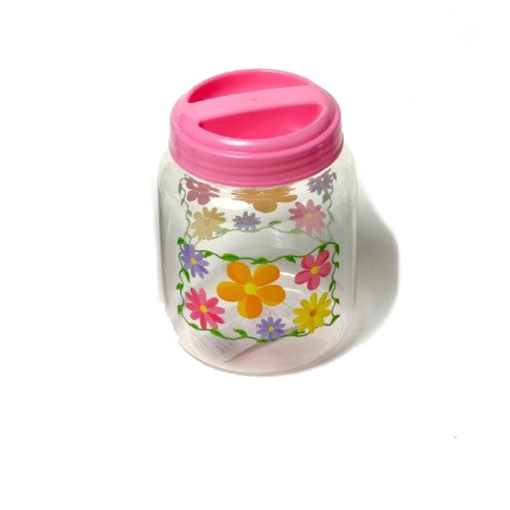 Chef Craft Easter Storage Jar Flower 8.5" Storage Container, Pink Blue