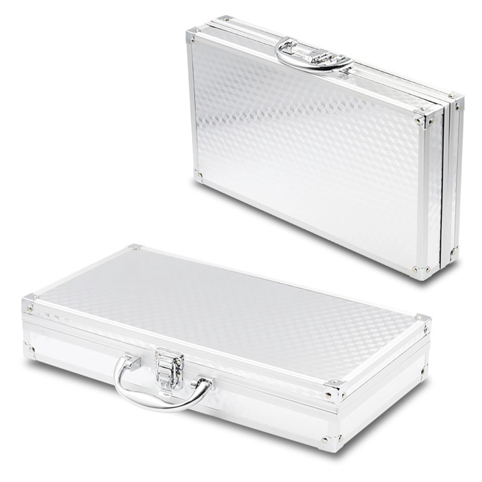 yotijay Portable Aluminum Tool Box Mic Toolbox Hard Shell Case Instrument Storage Case