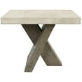 thumbnail image 2 of Inn 28 Inch Square End Table, Crossed Legs, Wood Grain Detail, Gray, Beige, 2 of 5