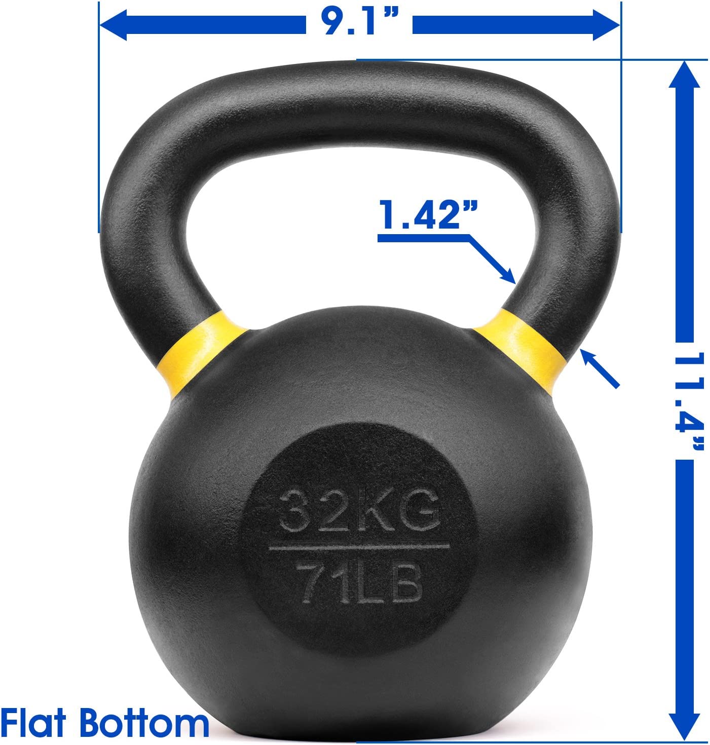 Yes4All 32kg / 71lb Powder Coated Kettlebell, Single - image 3 of 9