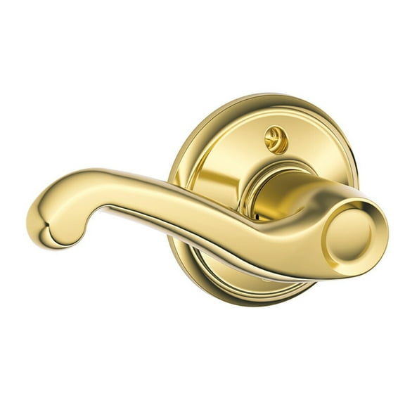 Schlage Residential F170 FLA 605 LH Grade 2 Single Dummy Flair Lever Bright Brass Finish