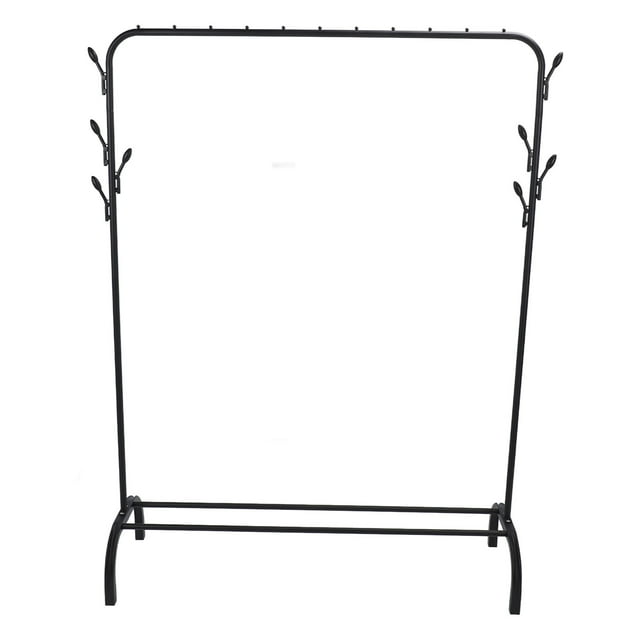 Floor Clothing Rack, High Load Capability Freestanding Clothing Rack for Drying Clothes Black,White