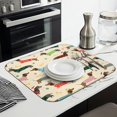 thumbnail image 3 of Colorful Funny Dachshund Dish Drying Mat for Kitchen 1 Pack, Ultra Absorbent Microfiber Dishes Drainer Mats,16"x18", 3 of 6