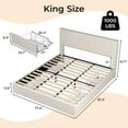 thumbnail image 3 of EastVita King Size Tufted Wingback Corduroy Upholstered Platform Bed Frame with 4 Storage Drawers and Wooden Slats Support, No Box Spring Needed, 3 of 7