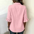 thumbnail image 4 of Neewe Button Down Shirts for Womens 3/4 Sleeve Blouses Collared Casual Summer Tops Daily Outfits, 4 of 6