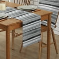 thumbnail image 2 of Table Runner Dresser Scarves 72 Inch Long, Northern Europe Striped Linen Dining Table Runners Rustic Gray and Black Tabletop Scarf for Wedding Holiday Party Kitchen, 2 of 7
