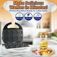 thumbnail image 5 of StarBlue Mini Waffle Bites Maker with FREE Waffle Tongs - 8 x 2” Tiny Waffle Bites, Non-Stick, Fast Heating, Perfect for Kids’ Breakfast, Snacks, Compact & Easy to Clean, White, 120V 60Hz 750W, 5 of 9