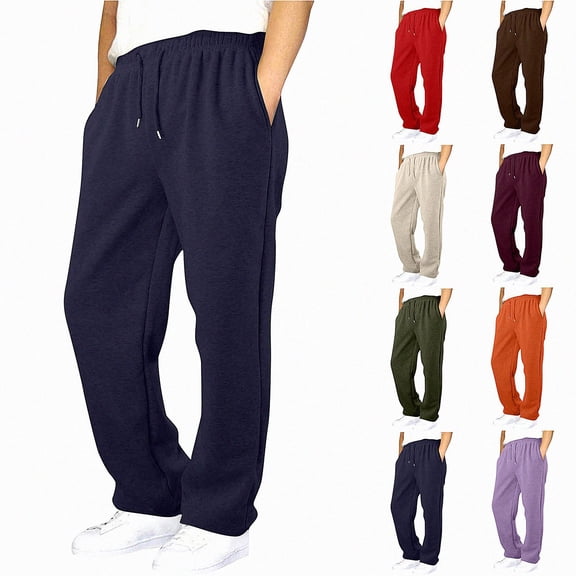 Teylalorva Boys Fleece Lined Joggers Elastic Waist Drawstring Side Pocket Warm Sports (4-15) Navy Size 4T