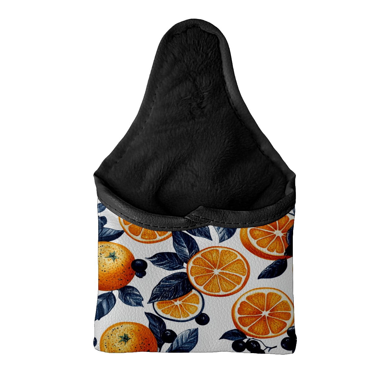 Golf Mallet Putter Cover Premium Leather Waterproof Golf Putter Head Cover with Magnetic Closure Orange Berries