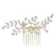 thumbnail image 1 of Peineta para el cabello de boda, accesorios para el cabello de novia con perlas de imitación de cristal, pinzas para el cabello con forma de U y flores con diamantes de imitación, 1 of 5