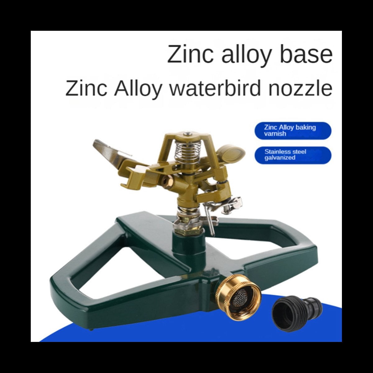 Impact Sprinkler with Base, Circular Sprinkler with Sprinkler Head, Garden Hose Sprinklers System for Lawn Yard Garden