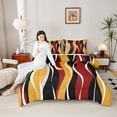 thumbnail image 4 of Castle Fairy Teens Abstract Geometric Stripes Bedding Comforter Set 2pcs,Vintage Aesthetic Twin Comforter Sets Microfiber,Minimalist Swirl Lines Breathable Bedding Set,Lightweight Room Decor, 4 of 8