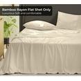 thumbnail image 5 of Royale Linens Bamboo King Flat Sheets Only - Cooling Sheets - Organic Viscose Derived from Bamboo - King Size Flat Sheet Only - Top Sheet - Breathable & Silky Bedding (King, Sand), 5 of 9