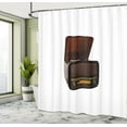 thumbnail image 4 of Ambesonne Vintage 60s Shower Curtain, Radiogramophone Print, 69"Wx84"L, Dark Brown Grey and White, 4 of 4