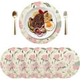 thumbnail image 3 of Pink Floral Placemats Round Table Mats Non-Slip Washable Heat Resistant Kitchen Place Mat for Home Dining Coffee Tabletop (6PCS) Home Decor, 3 of 7