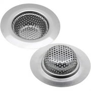 Casewin 2pcs Bathtub Drain Strainer, Small Wide Rim 1.57" Diameter , Stainless Steel Sink Drain Strainer,Drain Hair Catcher Perfect for Bathtub and Utility Sink Laundry Tub