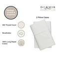 thumbnail image 3 of Dormir Fine Linen Set of 2 Pillow Cases, 100% Cotton, 400 Thread Count Sateen, King 20"x40", White, 3 of 5