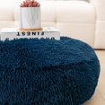 thumbnail image 2 of Soft Floor Pillow Large Floor Cushion for Sitting Fur Meditation Pillow Premium Yoga Pillow for Living Room Bedroom Balcony Outdoor (Navy Blue Floor Pillow with Insert), 2 of 13
