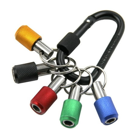 

1/4 inch Hex- Screwdriver Bits Holder Practical Extension Bar Drill Screw Adapter Quick Release Carabiner Keychain