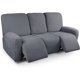 thumbnail image 1 of Xiao Hua Funda de sofá elástica gris oscuro, funda de sillón de forro polar grueso, funda protectora para sofá de sala de estar, 3 plazas, 1 of 5