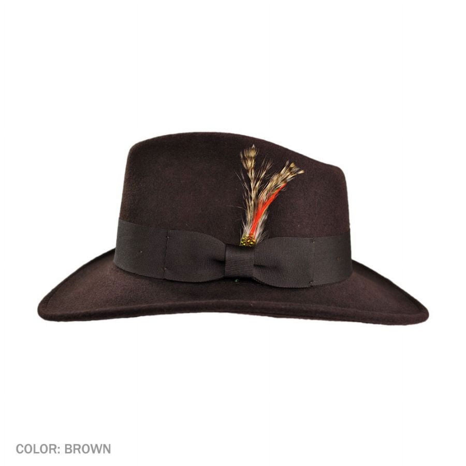 Ford Crushable Wool Felt Fedora Hat - S - Brown - image 5 of 7