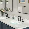 thumbnail image 3 of Logmey 8 in. Widespread Double Handle Bathroom Faucet with Pop Up Drainer in Matte Black, 3 of 9