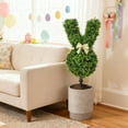 thumbnail image 5 of Artificial Bunny-Shaped Topiary Tree, with Boxwood Ball Tree Decoration, Faux Boxwood Plant Balls, Fake Silk Trees Look Real, Easy Assembly for Front Porch Outdoor Patio Garden Decor, 5 of 9