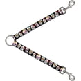 thumbnail image 1 of Dog Leash Splitter Sugar Skull Outline Black Multi Color 1 Foot Long 1 Inch Wide, 1 of 1