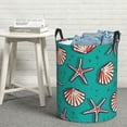 thumbnail image 5 of Picia Starfish and Shell Large Laundry Basket, Waterproof, Freestanding Laundry Hamper, Collapsible Tall Clothes Hamper with Extended Handles-, 5 of 8
