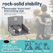 Hiccapop OmniBoost Travel Booster Chair with Tray, Folding Portable Booster Seat for Dining Table, Camping, Beach, Grandma’s, Tip-Free Design, Blue