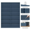 thumbnail image 7 of Homfa 74.3” Double Wide 6-Tier Bookcase, Extra Large Wooden Freestanding Display Bookshelf for Home Office Living Room, Blue, 7 of 7