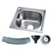 thumbnail image 5 of Fregadero de cocina utilitario de acero inoxidable de un solo seno, lavabo profundo con colador de desagüe y para lavar platos, adecuado para Estilo C, 5 of 8