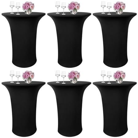 

Tookss 6PCS Round Table Cover Simple Solid Color Stretch Square Tablecloth For Wedding Party Banquet Table