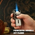 thumbnail image 3 of Cigar Torch Lighter, All in One Jet Flame Butane Lighter Built-in Cutter, Punch, Holder Function, Refillable and Adjustable Windproof Lighter, Mens Gifts. (Sold Witho, 3 of 6