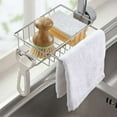 thumbnail image 6 of Kitchen Sink Caddy Organizer Over Faucet Sponge Holder, Stainless Steel Hanging Faucet Drain Rack for Scrubbers, Detachable No Suction Cup or Magnet, 6 of 6