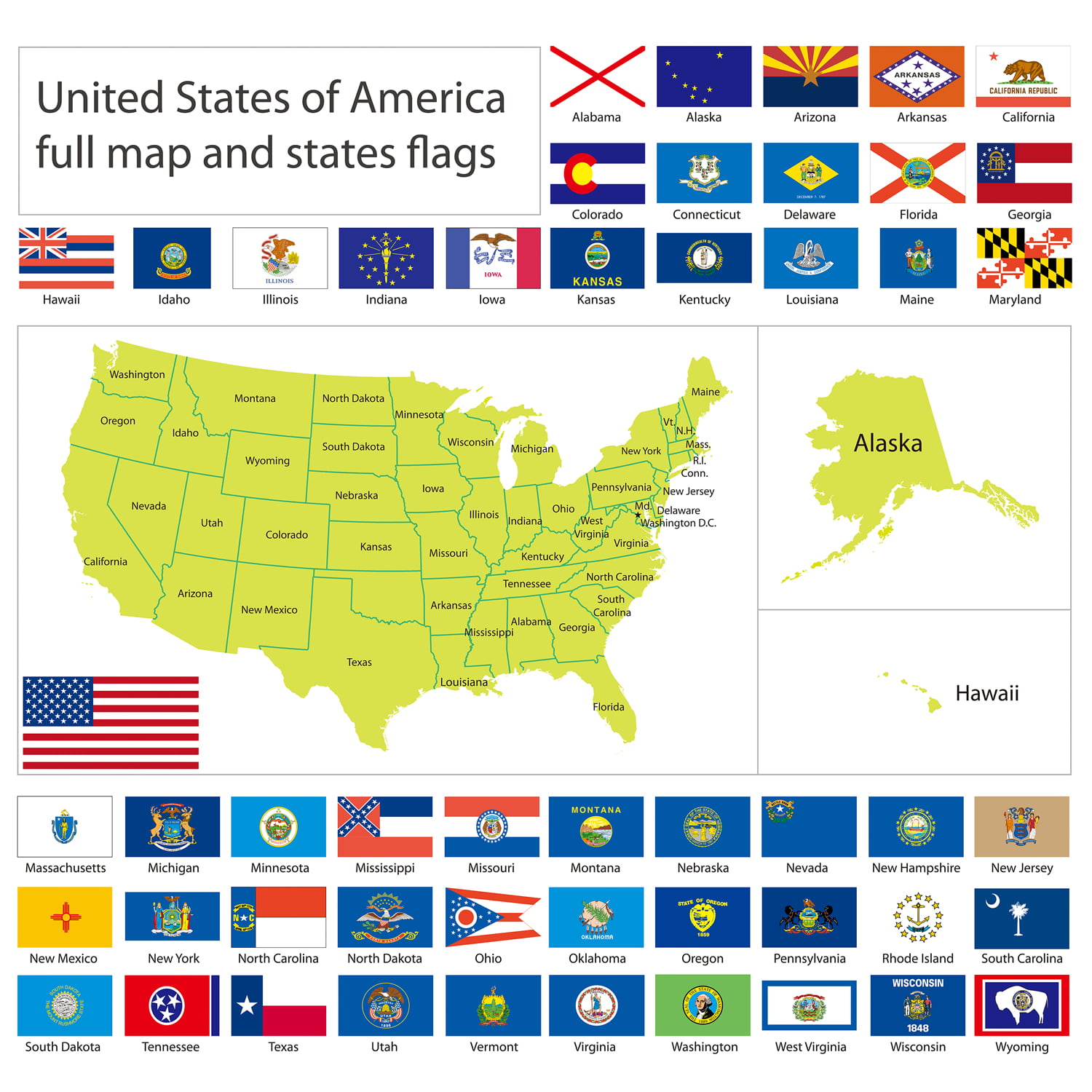 Сколько штатов на флаге. Карта Штатов США С флагами. Карта Штатов Америки с флагами. Карта США со Штатами и их флагами. Чтоты США на карте с флагами.