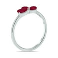 thumbnail image 4 of SZUL Women's Ruby Pear Shape Three Stone Ring in 10K White Gold, 4 of 6