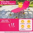 thumbnail image 2 of Topcobe 5-position Outdoor Folding Chaise Lounge Chair, Outdoor Patio Furniture for Garden Backyard Pool Deck-Pink, 2 of 11