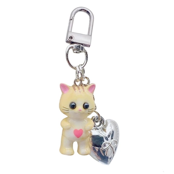 LICEWO Cartoon Cat Heart Charm Keychain Pendant Backpack Decoration for Women Girls