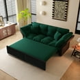 thumbnail image 2 of 74.8" Queen Pull Out Sofa Bed, 3-in-1 Convertible Sleeper Tufted Sofa with 2 Soft Pillows,Multi-Functional Velvet Loveseat Bed,Green, 2 of 20