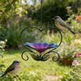 thumbnail image 5 of Hanging BirdBath for Outdoors - Flower Glass Bird Water Bowl with Hanging Circle, Bird Feeders for Outside, Garden, Lawn Yard Decor (1PC, Orange-Red), 5 of 7